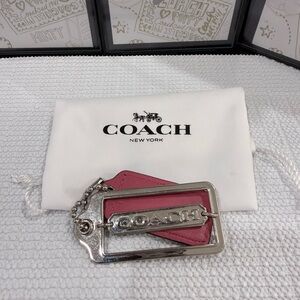 Coach Metallic Silver/Cream/Pink hangtag